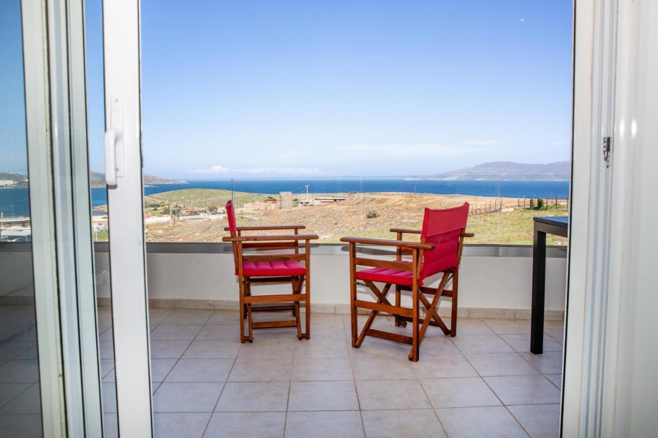 Komfort City Apartment "Elias" Mit Meerblick In Lavrio Bagian luar foto