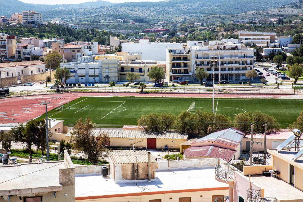 Komfort City Apartment "Elias" Mit Meerblick In Lavrio Bagian luar foto